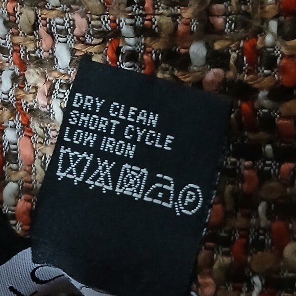 Etcetera Coat Jacket Size 8 Unique Woven Tweed Fringe Full Zip Pockets Lined - Picture 11 of 11